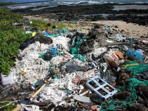 Garbage washed up on island beaches. (Photo: 5 Gyres Institute)